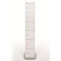 Bisley 6 Door Steel Locker Chalk White W305xD457xH1802mm 5 Year Warranty