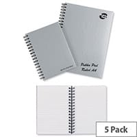 Pukka Pad A5 Wirebound Notebook Hardback Silver Pack 5
