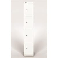 Bisley 4 Door Steel Locker Chalk White W305xD305xH1802mm 5 Year Warranty