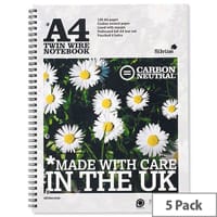 Silvine A4 Notebook Punched 4 Holes 120 Pages Pack 5