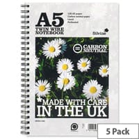 Silvine A5 Notebook Punched 2 Holes 120 Pages Pack 5