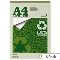 Silvine A4 Refill Pad Recycled 160 Pages Pack 6