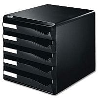 Post Set Filing Unit A4 Black 5 Drawers
