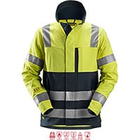 Snickers 1561 ProtecWork, Jacket, High-Vis Class 3 High Visibility Yellow - Navy Size: XXXL Regular