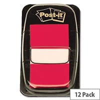Post-it Index Flags Red 50 per Pack 25mm Pack 12