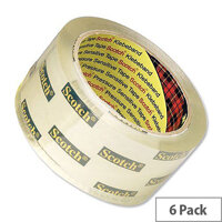 Scotch General Purpose Low Noise Box Sealing Tape 309BC, Transparent, 50 mm x 66 m