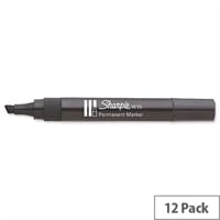 Paper Mate W10 Black Permanent Marker Chisel Tip Pack 12