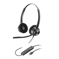 Poly EncorePro 320 USB Headset - Boom Microphone, Noise Cancelling, Comfortable - USB Port, Stereo Binaural, Lightweight - Black