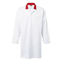 Portwest Food Industry No Pocket Coat - White/Red - Size XS
