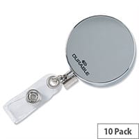 Durable Chrome Badge Reel 8225/23 Pack 10
