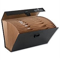 Fellowes Bankers Box Handifile Expanding Organiser Briefcase 19 Pocket Black Ref 9351501