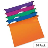 Rexel Multifile Foolscap Suspension File Plastic 30mm Assorted Pack 10