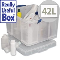 Plastic Storage Box 42 Litre Stackable Clear Really Useful