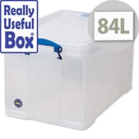 Plastic Storage Box 84 Litre Stackable Clear Really Useful