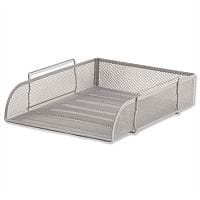 Office Mesh Letter Tray Stackable Front Load Portrait Foolscap Scratch Resistant Silver 5 Star