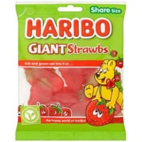 Haribo Giant Strawbs Sweets 160g Sharing Bag - Pack of 11