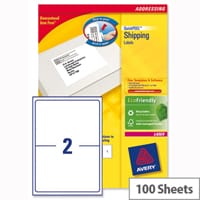 Avery L7168-100 Address Labels Laser 2 per Sheet 199.6 x 143.5mm White 200 Labels