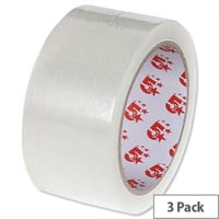 5 Star Easy Tear Clear Tape 48mm x 66m - Pack of 3