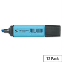 5 Star Blue Highlighters Chisel Tip Pack 12