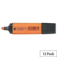 5 Star Orange Highlighters Chisel Tip Pack 12