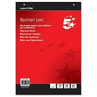 A1 Flipchart Pad Perforated 40 Sheets Plain Pack 5 5 Star