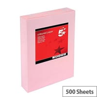 5 Star Multifunctional Pink A4 Paper 80gsm Ream of 500 Sheets