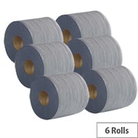 2Work Pack of 6 Economy Centrefeed Roll 2Ply 100m Blue 2W03010