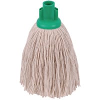 2Work Pack of 10 12oz Twine Rough Socket Mop Head Green PJTG1210I
