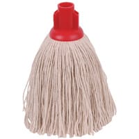 2Work Pack of 10 12oz Twine Rough Socket Mop Head Red PJTR1210I