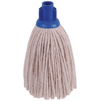 2Work Pack of 10 12oz PY Smooth Socket Mop Head Blue PJYB1210I