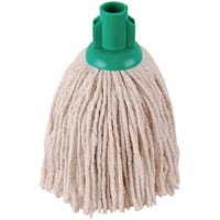 2Work Pack of 10 12oz PY Smooth Socket Mop Head Green PJYG1210I