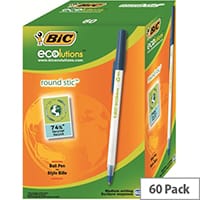 Bic Ecolutions Recycled Ballpoint Pen Blue Slim Pack 60
