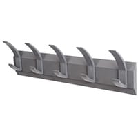 Hat and Coat Wall Rack with Concealed Fixings 5 Hooks Graphite Acorn Linear