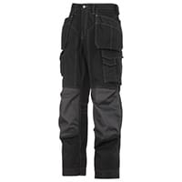 Snickers Floorlayer Trousers Black Waist 30 Inches Inside leg 32 Inches WW1