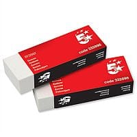 Pencil Eraser Paper Sleeved Pack 10 5 Star