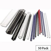 GBC Binding Combs Plastic 21 Ring 390 Sheets A4 45mm Black Pack 50