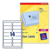Avery 14 Per Sheet Clear Laser Label (Pack of 350)