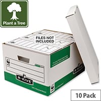 Fellowes Bankers Box Green Archive Storage Box Foolscap Pack 10