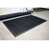 COBA Ramp Entrance Scraper Mat Rubber Hard-wearing 900mm x 1500mm Black Mat. Wheelchair Accessible. Ideal For Protection In Icy Snow Conditions & For Scraping Boots After Outdoor Activity.