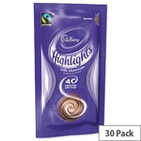 Cadbury Highlights Instant Drinking Chocolate Powder Sachets 11g (30 Pack) A03334