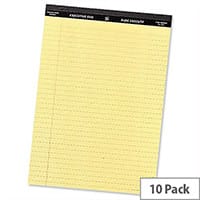 5 Star Yellow Legal A4 Pad Perforated Red Margin 50 Sheets Pack 10