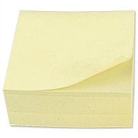 Sticky Notes Cube Pad of 400 Sheets 76x76mm Yellow 5 Star