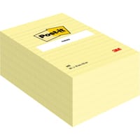 Post-it Large Notes Canary Yellow, 101 mm x 152 mm, 6 Lined Pads