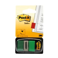 Post-it Index Medium In a Plastic Dispenser, Green, 50 Flags/Dispenser, 1 Dispenser/Pack