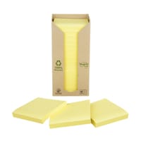 Post-it Recycled Notes, Canary Yellow, 76 mm x 76 mm, 16 Pads