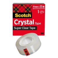 Scotch Crystal Clear Tape, 19 mm x 33 m, 1 Roll/Pack