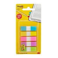 Post-it Index Small In a Plastic Dispenser, Assorted Bright Colours, 5 x 20pack