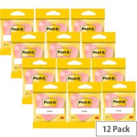 Post-it Specialty Notes, Pink Heart Shape, 70mmx70mm, 225 Sheets/Pad, Pack of 12 2007H