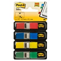 Post-it Index Small Flags, 4 Assorted Colours, 35 Flags/Dispenser, 4 Dispensers/Pack