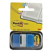 3M Post-it Index Tab 25mm Blue With Dispenser Pk 50 680-2